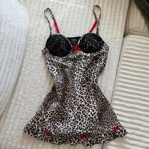 Apt. 9 Leopard Print Chemise with Black and Red Accents